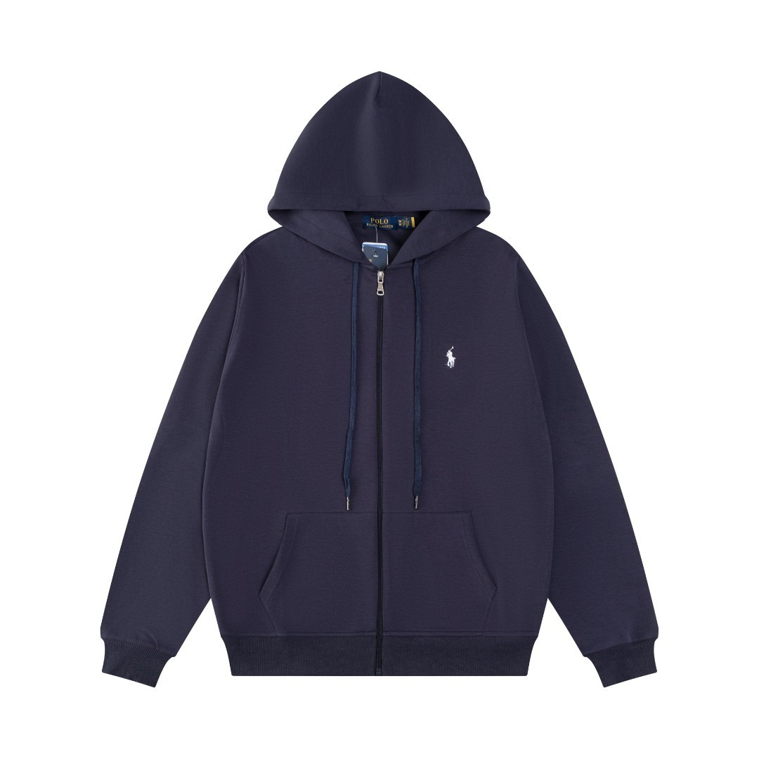 Polo Navy Zip Hoodie
