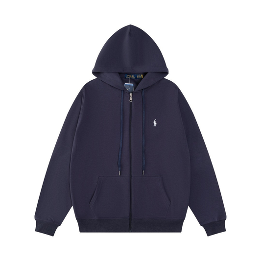 Polo Navy Zip Hoodie