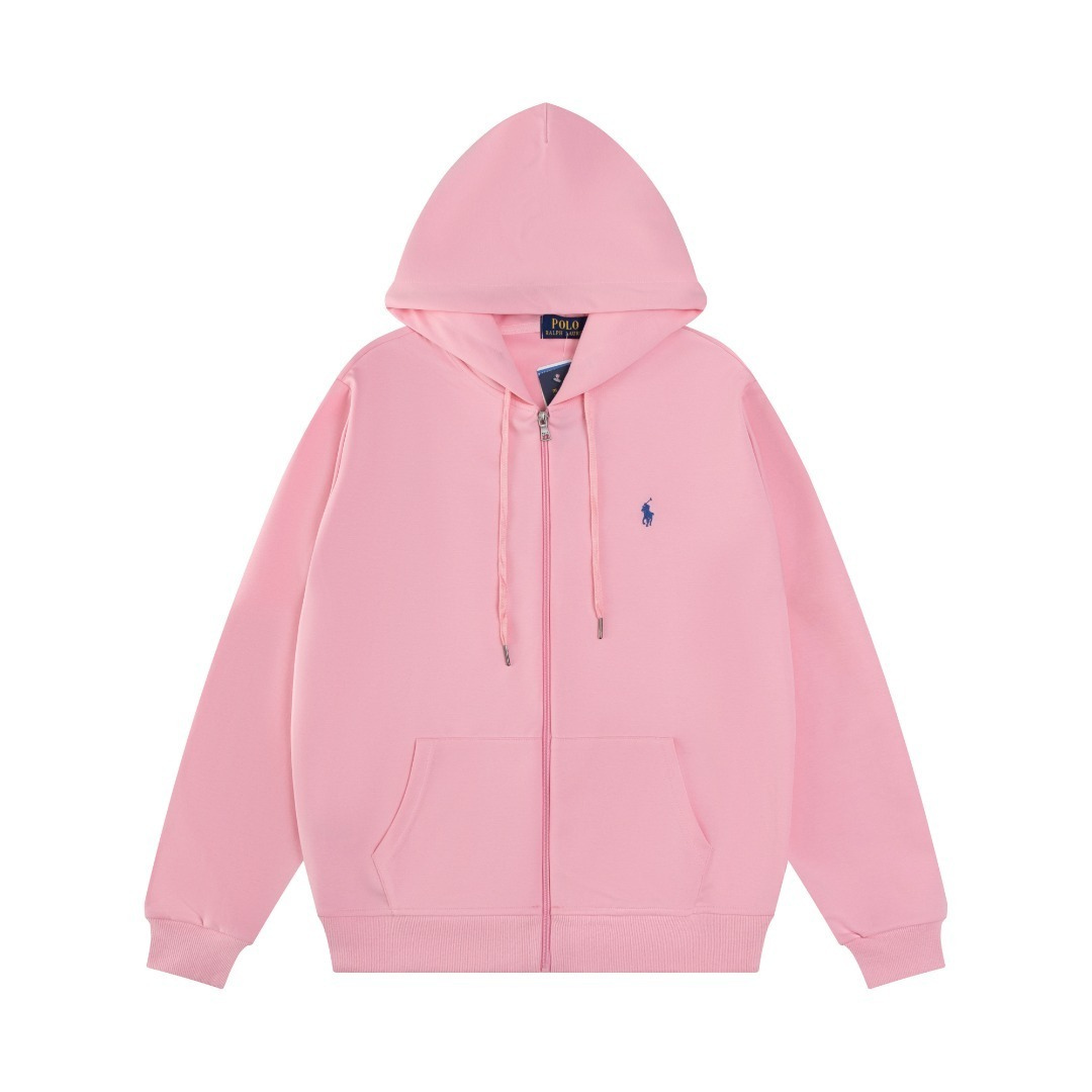 Polo Pink Zip Hoodie