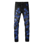 Amr Navy Blue Star Patch Jeans