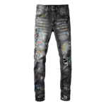 Amr Distressed Paint Jeans