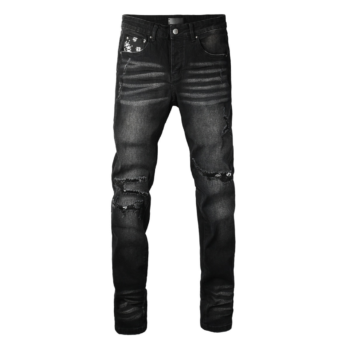 Amr Bandana Black Ripped Jeans