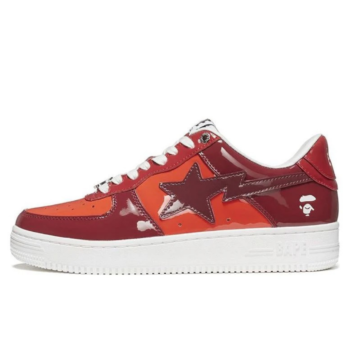 Bape Bapesta Burgundy Red Orange
