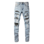 Amr Black Patch Blue Jeans